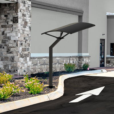 Drive-Thru Canopy with 45 Degree Pole